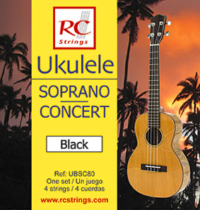 RC Strings UBSC80 Ukulele Satz Sopran/Concert blk