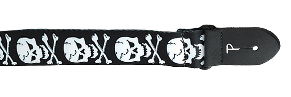 Perri's 1256 Polyester Gurt, skull and cross bones
